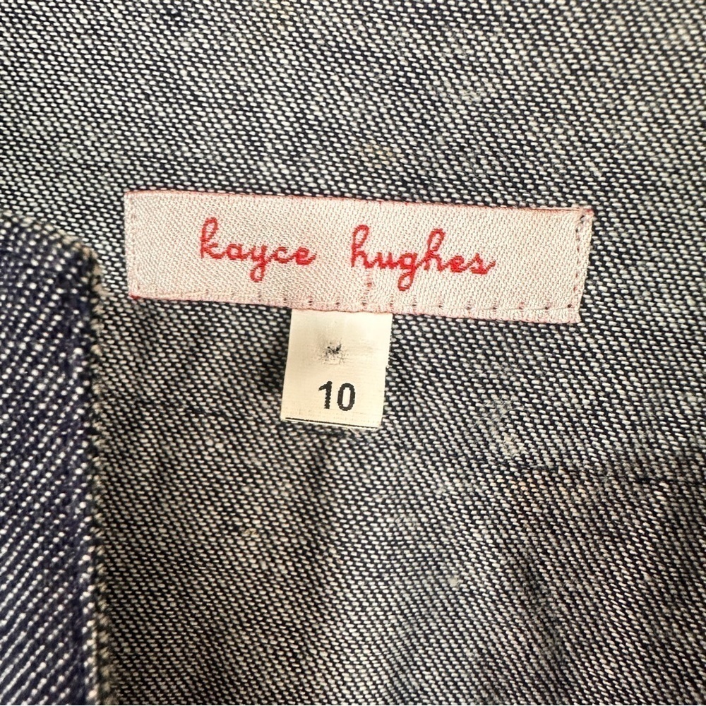 Kayce Hughes denim dress size 10 3/4 long sleeve Vacation vacay Resortwear beach - Picture 3 of 11